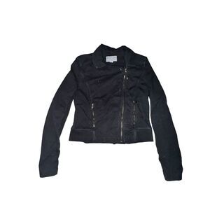 Marrakech Moto Jacket Women's Size S Black Full Asym Zip Pockets Cropped